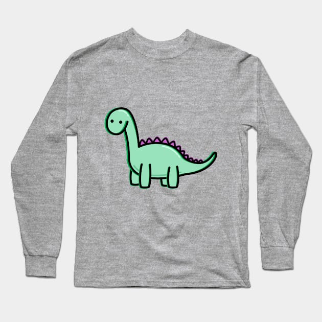 Cute Dino Long Sleeve T-Shirt by happyfruitsart